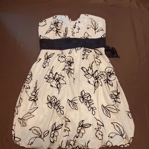 Strapless bell bottom dress